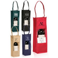 Custom Printed Wine Bottle Carrier Gift Bags with Clear Window